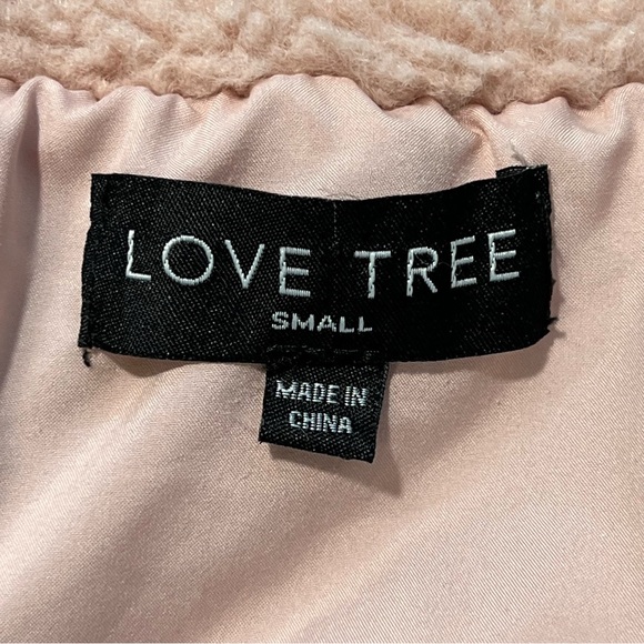Fuzzy Teddy Bear Jacket Cropped Sherpa Coat Warm Winter Pink Size Small - Picture 5 of 7